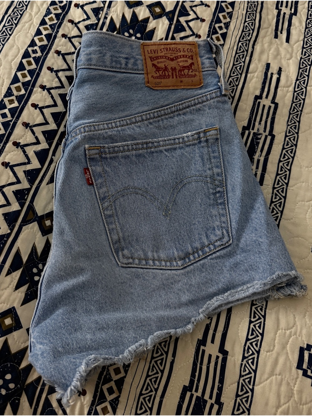 Levi's Light Wash High-Rise Denim Cutoff Shorts